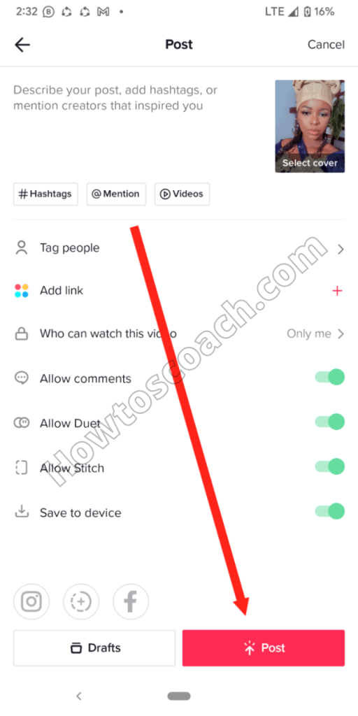 Ubique la opción Guardar en dispositivo en la página, haga clic en el botón Publicar en la parte inferior derecha de la derecha