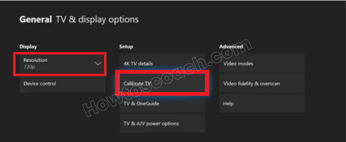 Seleccione la opción Calibrar TV