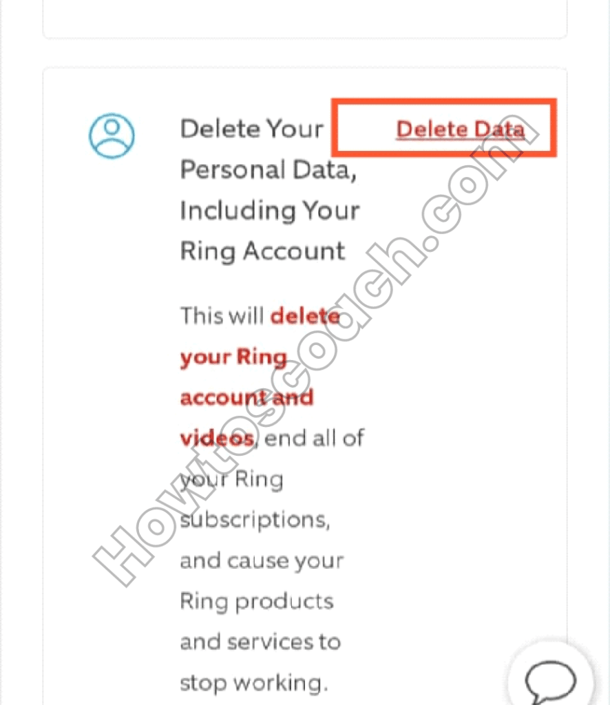 Busque la sección Eliminar sus datos personales y luego seleccione Eliminar datos