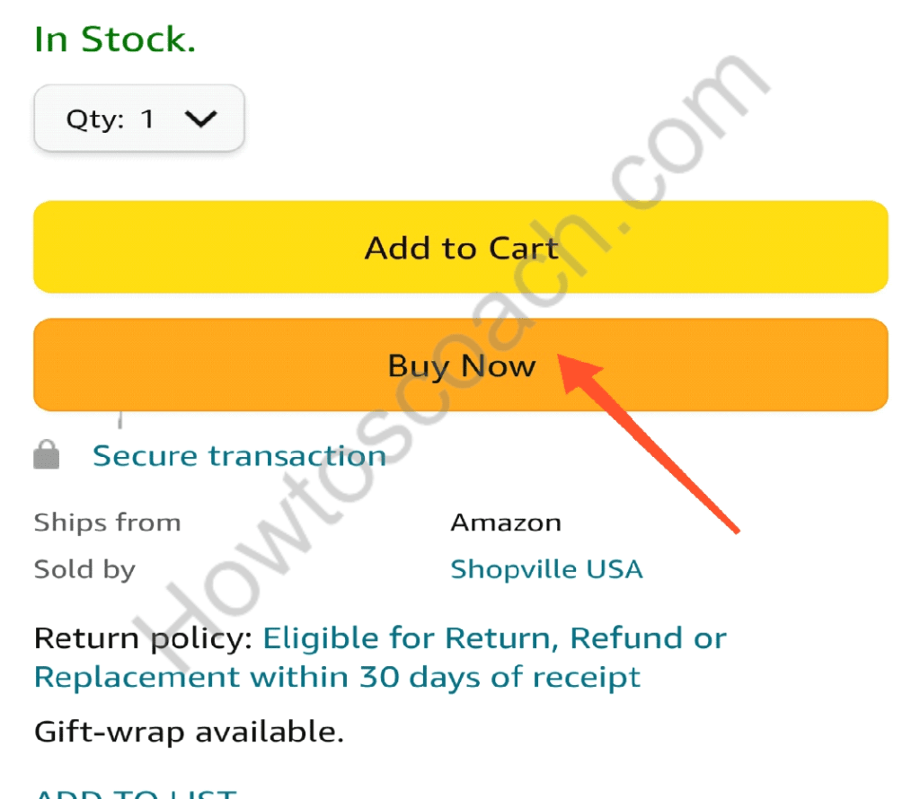 Continúe y presione "Comprar ahora", luego inicie sesión en su cuenta de Amazon para realizar una compra.